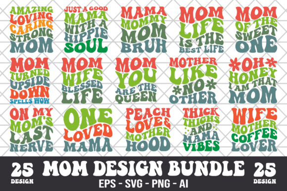 A Retro Mom Quotes Bundle for Real Embroidery Projects
