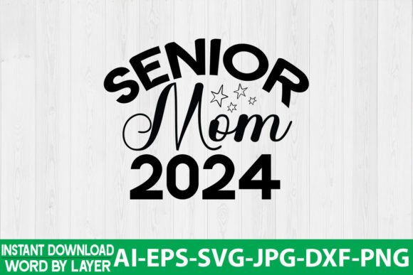 Senior Mom 2024: A Warm and Classic Embroidery Design